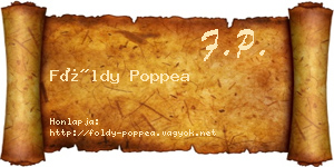 Földy Poppea névjegykártya